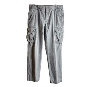 LL BEAN Allagash Cargo Pants Men's Size 36x32 Natural Fit Grey 262570 Canvas